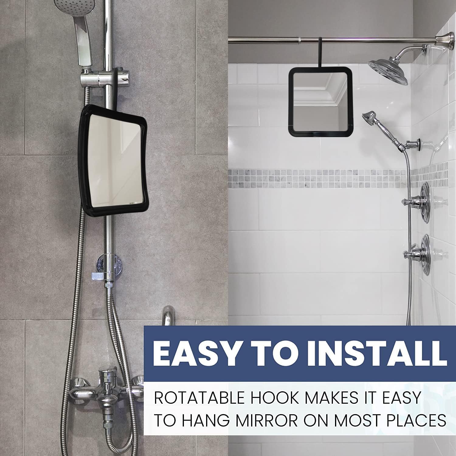 Mirrorvana anti-fog coating keeps reflections crisp even in steam.