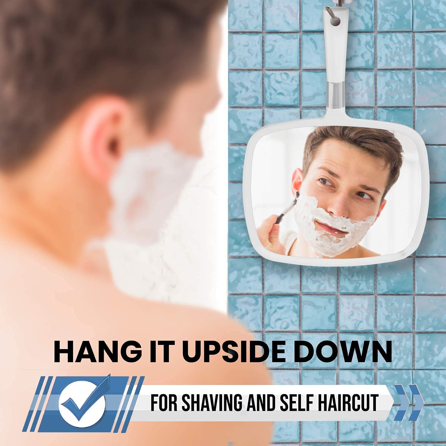 MIRRORVANA back-of-head viewing angle helps precise grooming.