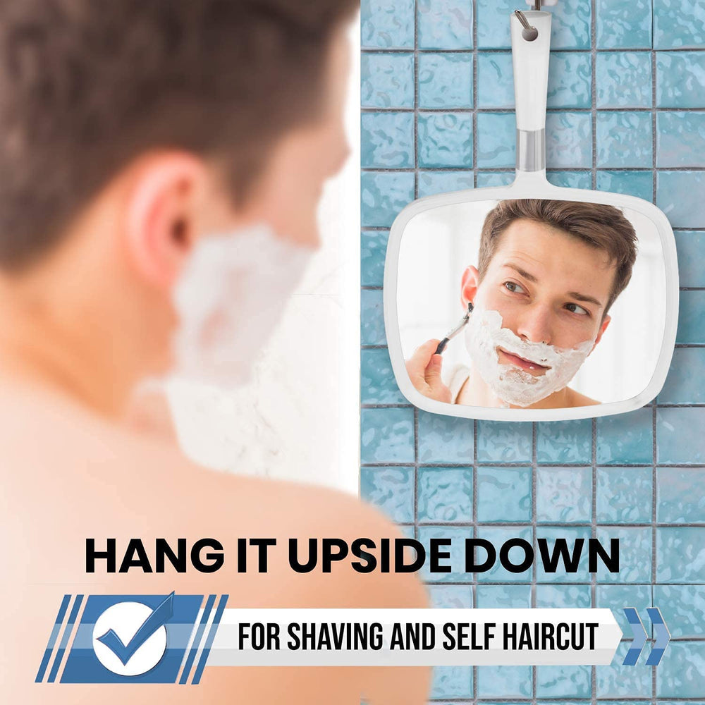MIRRORVANA back-of-head viewing angle helps precise grooming.