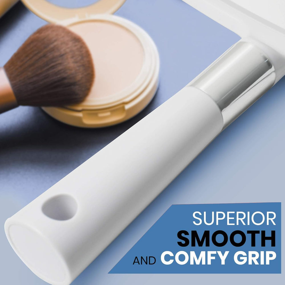 MIRRORVANA comfy handle with silky grip for extended grooming.