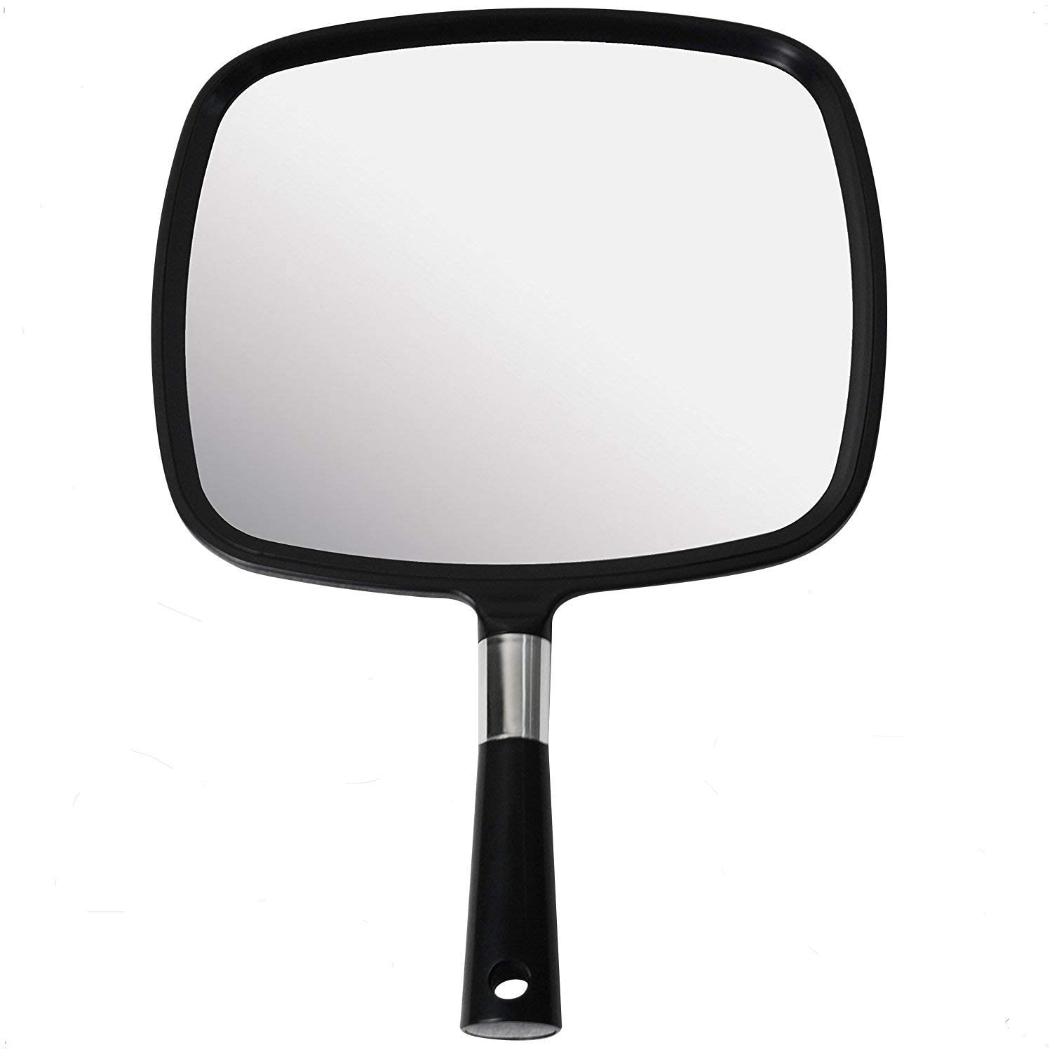 Mirrorvana large hand mirror with comfy handle for a secure grip in styling.
