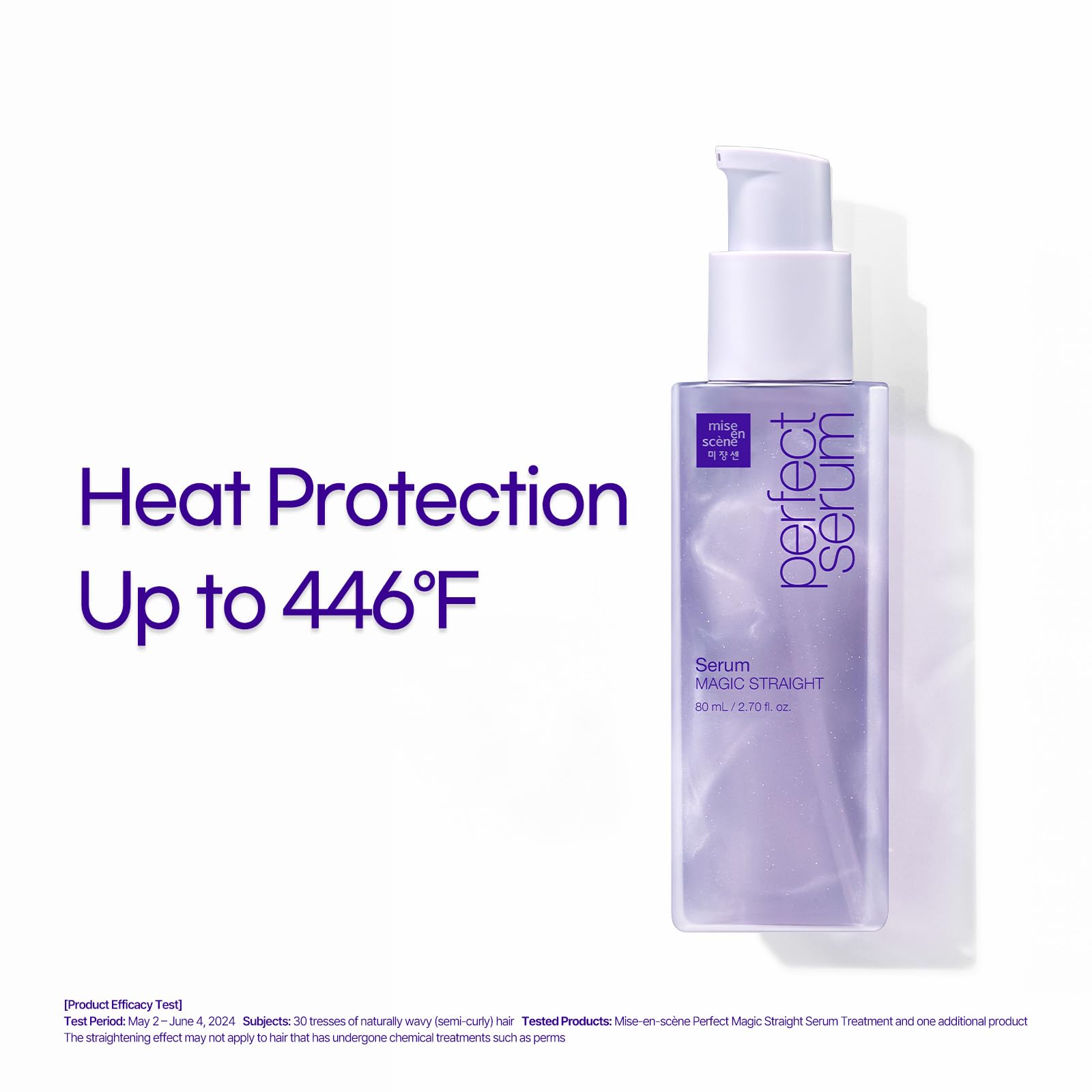 Mise En Scene Perfect Serum Magic Straight daily-use bottle shows quick application.