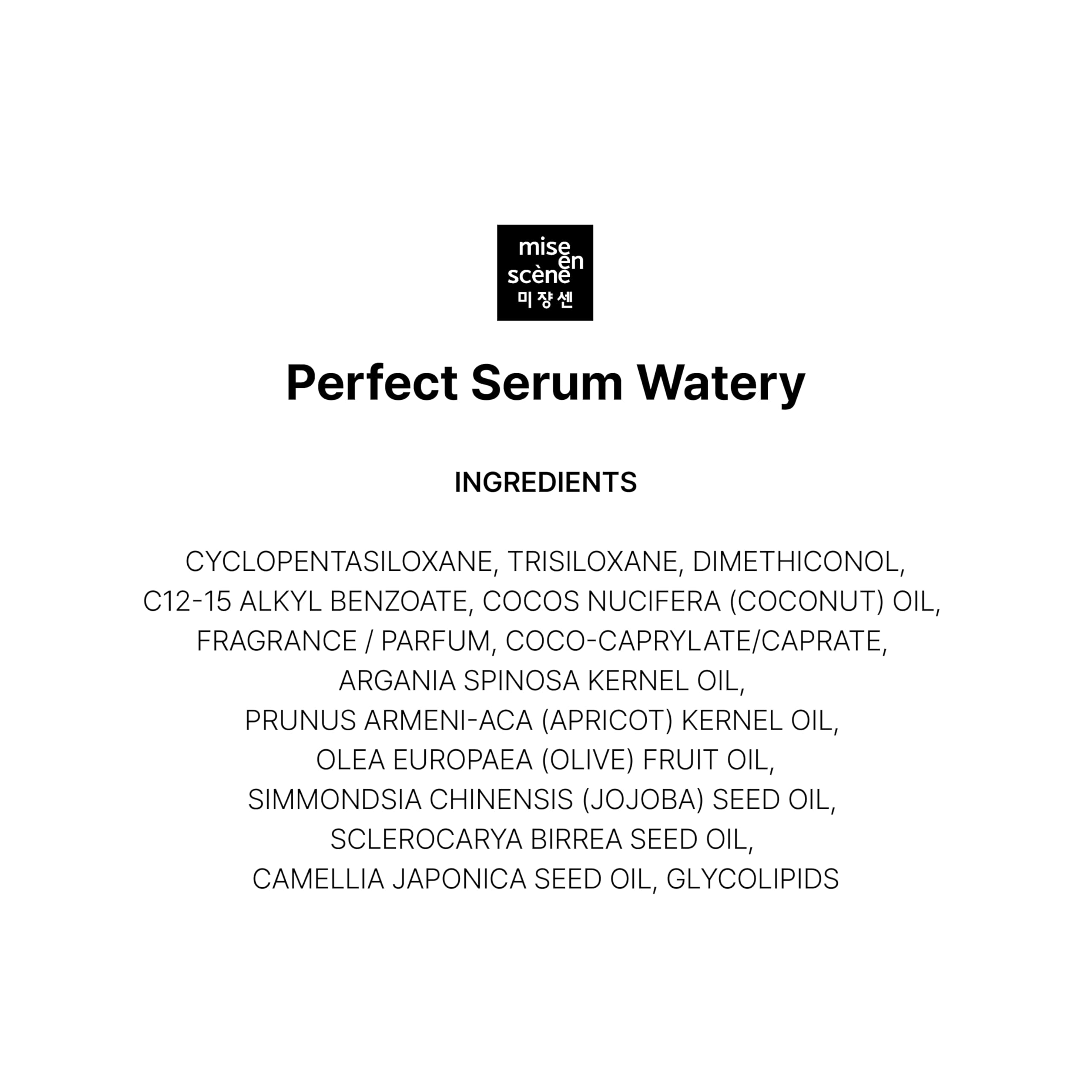 Mise En Scene Perfect Serum Watery aroma cítrico para acabado fresco.