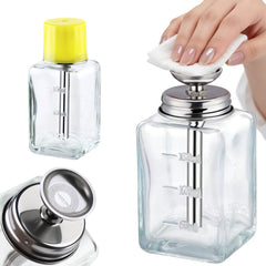 Misforu glass push-down dispenser 6oz square for precise, mess-free dispensing on the go