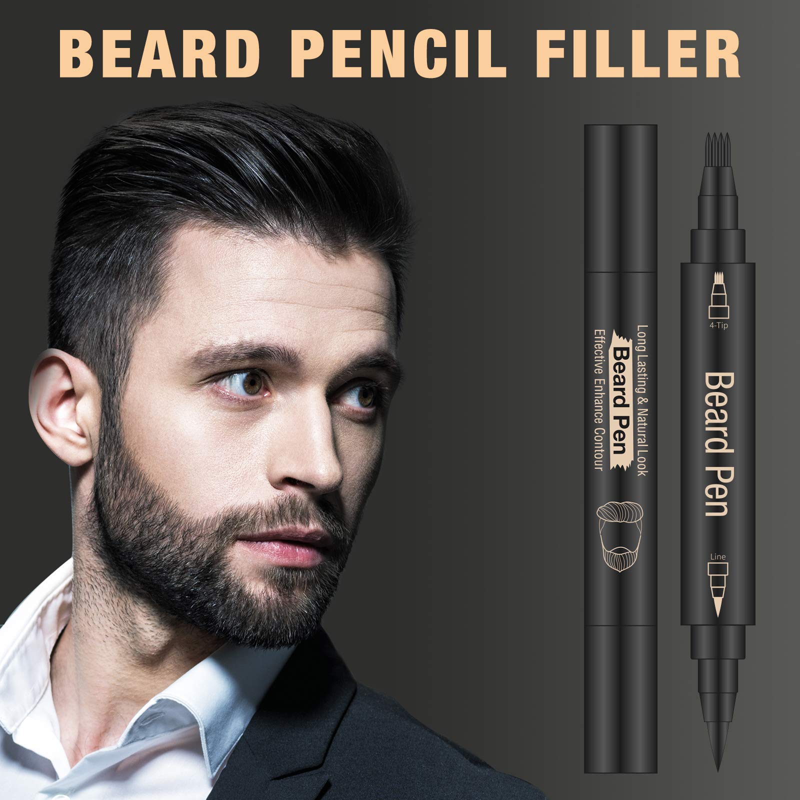 MISICH beard pencil filler includes barber brush for even color