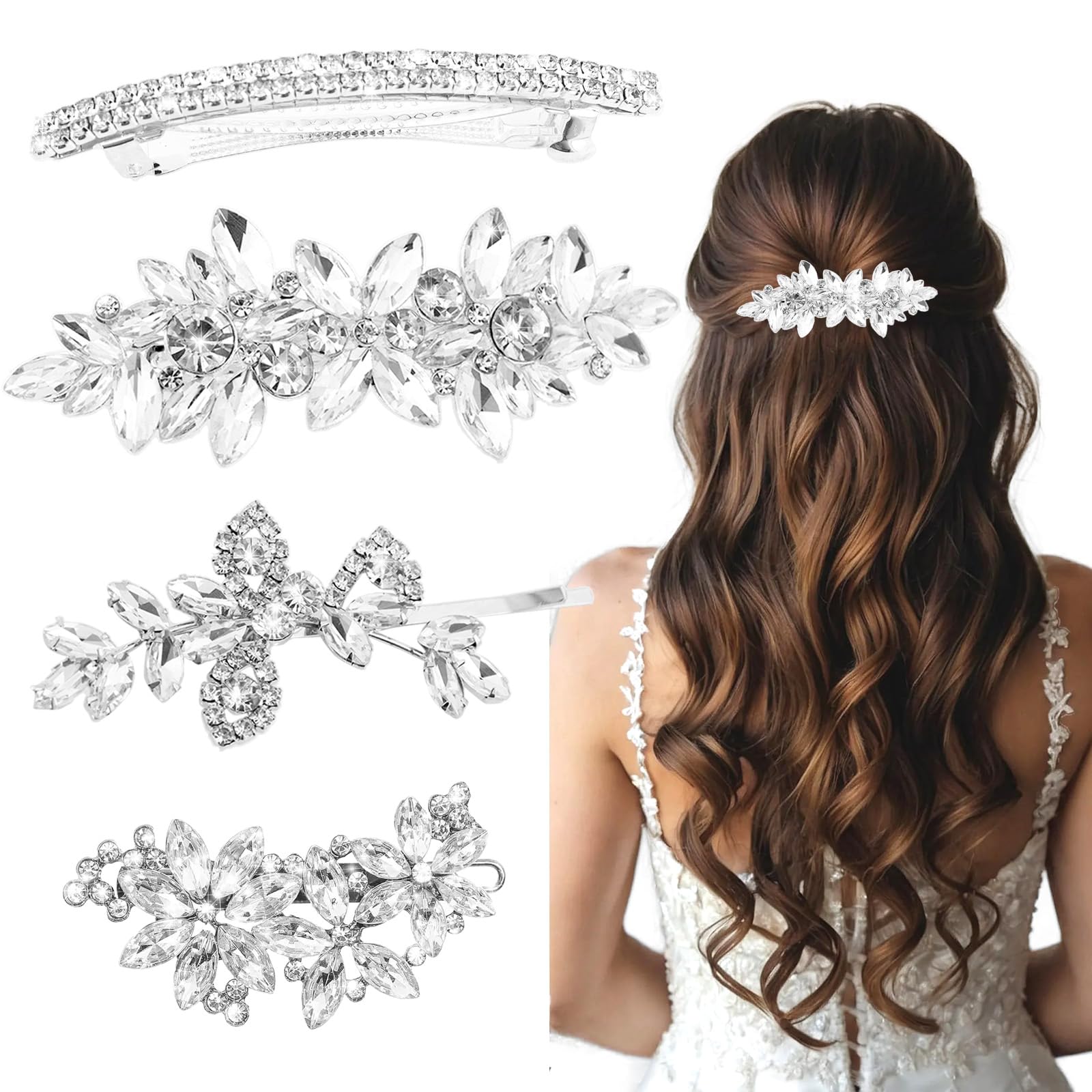 Clip miskate con cristal para boda, brillo sutil y elegante