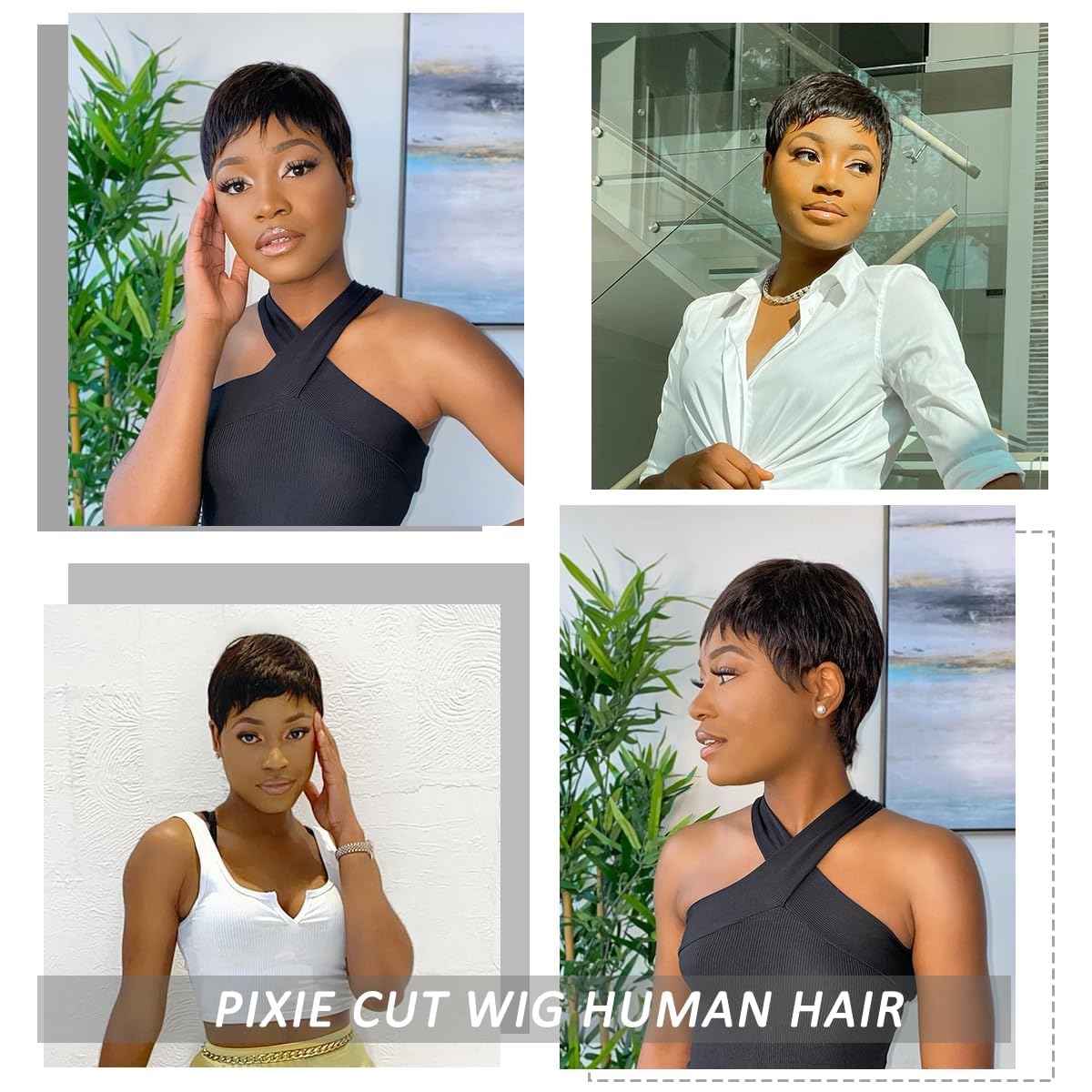 MISNEY Pixie Cut Wig cosplay-ready option with comfortable cap and bangs.