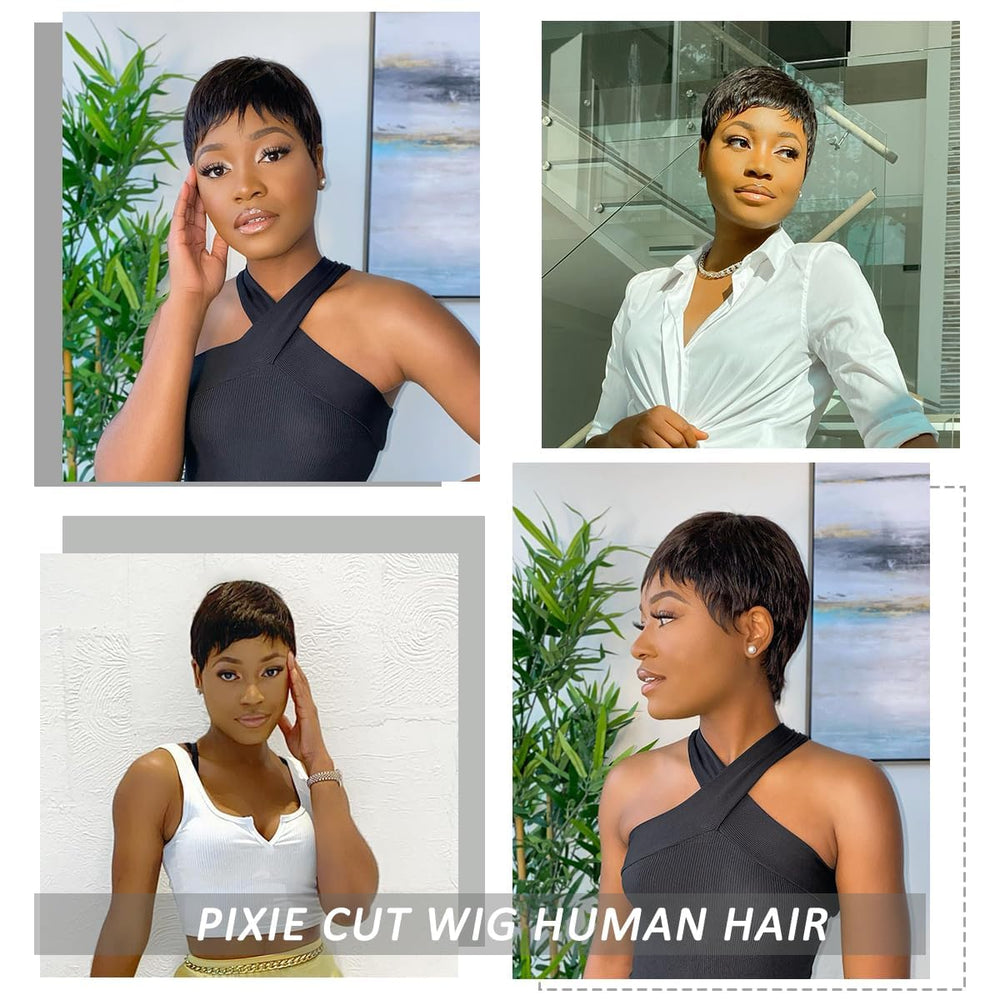 MISNEY Pixie Cut Wig cosplay-ready option with comfortable cap and bangs.