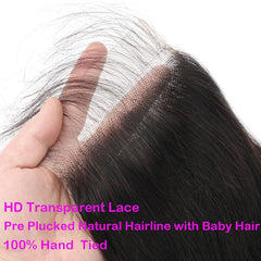 Misoun Brazilian virgin hair closure in natural black shade