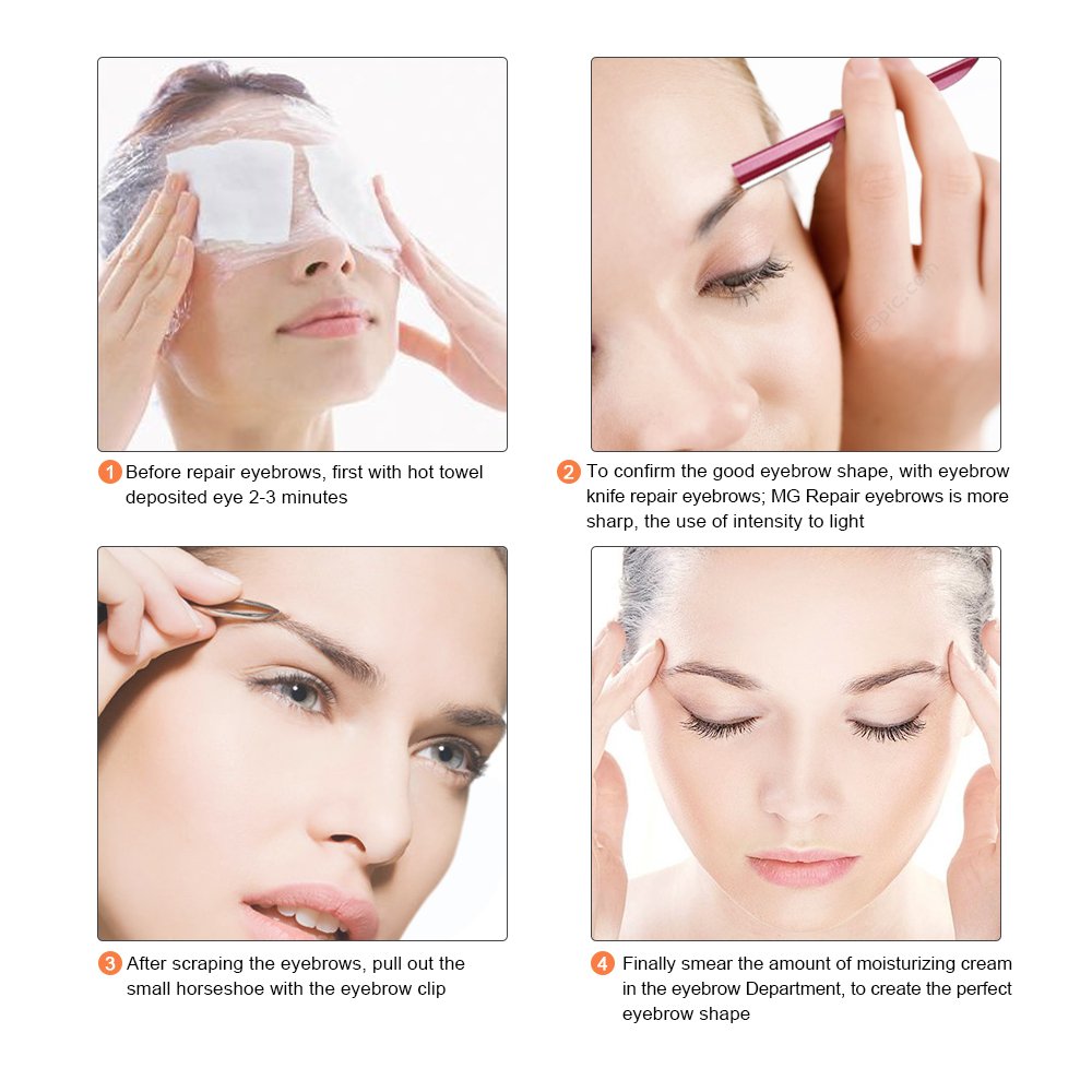 Miss Gorgeous London box showing 10-piece eyebrow trimmers for versatile grooming.