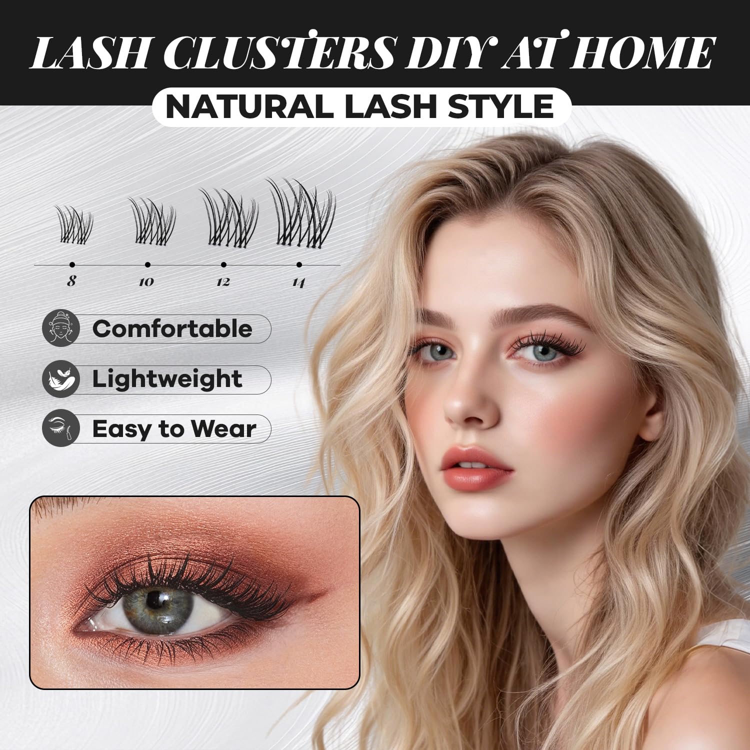 MissAiry Velure Lash Clusters middle 12mm for gradient volume realism.
