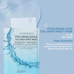 MISSEDSEN collagen mask application closeup showing quick hydration and comfort
