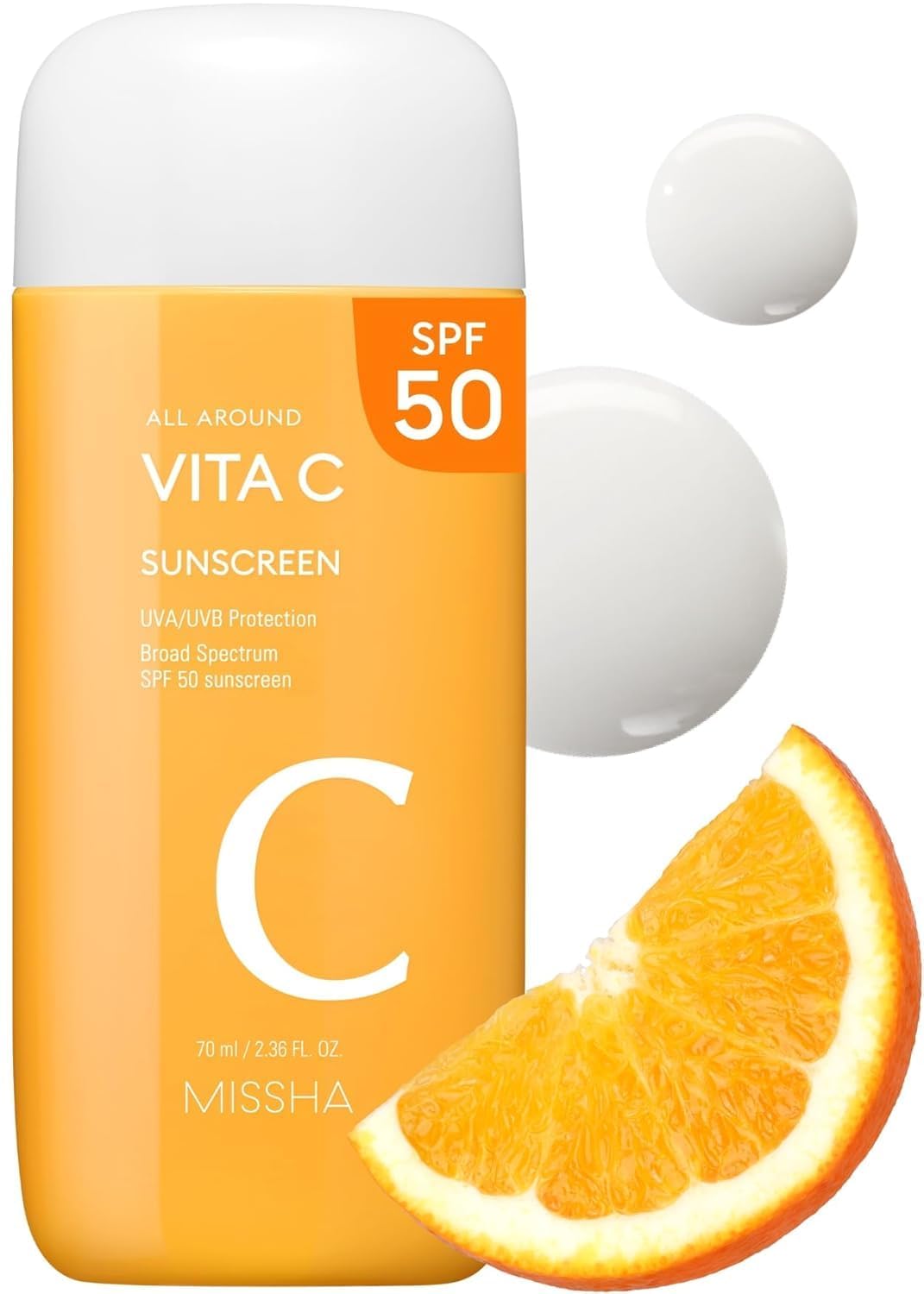 Missha All Around Vita C protector solar en botella para uso diario.