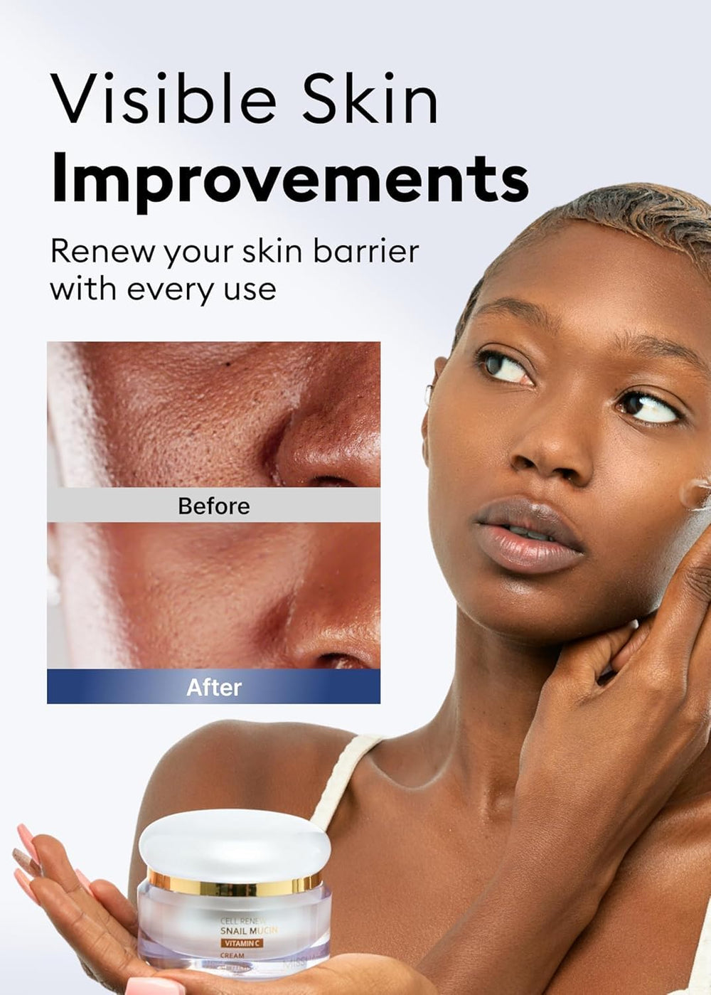Missha Cell Renew crema, ingredientes clave, mucina y vitamina C