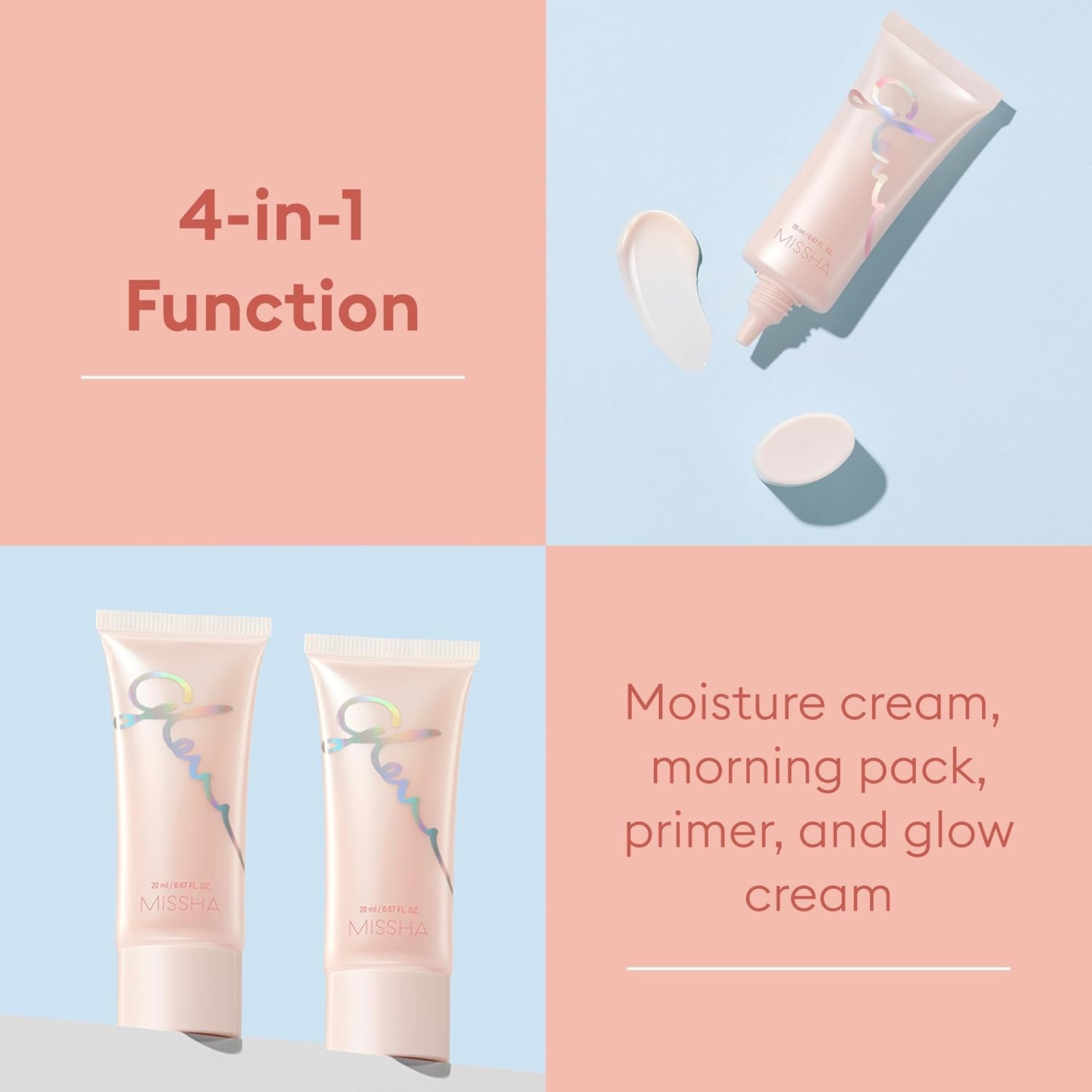 MISSHA Glow Skin Balm applied as makeup base for a smooth luminous finish