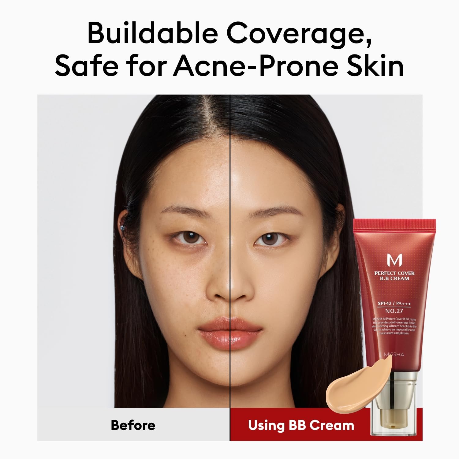MISSHA M Perfect Cover BB Cream acabado ligero, sin verse pesada.