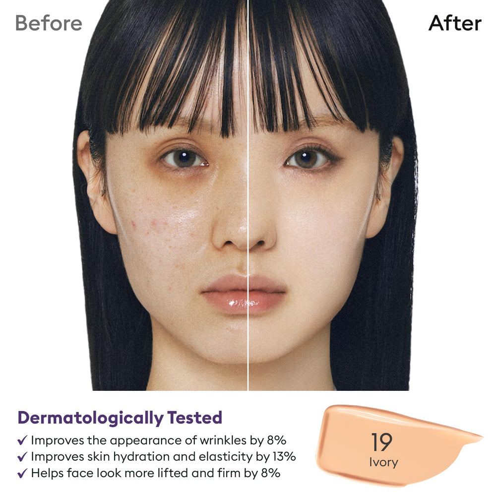 Missha M Perfect Cover Serum BB Cream swatch on skin highlights hydrating, skin-like finish
