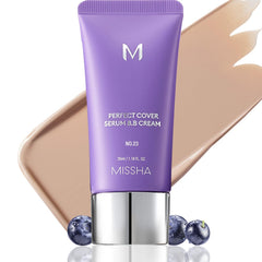 MISSHA M Perfect Cover Serum BB Cream No.23 tube close-up for a lightweight, radiant finish.