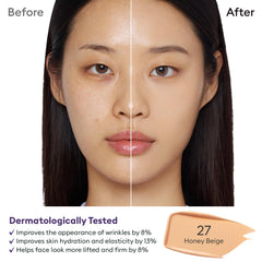 Texture swirl of MISSHA M Perfect Cover Serum BB Cream No.27 family finish on skin
