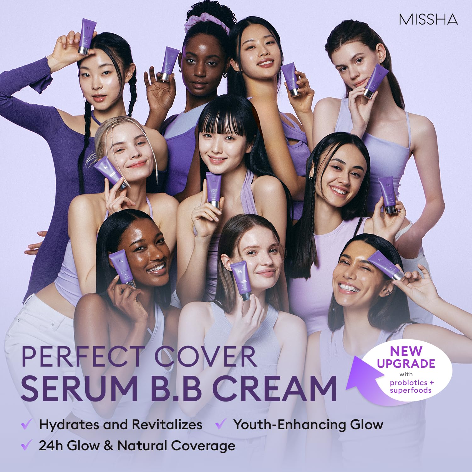 MISSHA M Perfect Cover Serum BB Cream swatches display natural coverage and healthy glow
