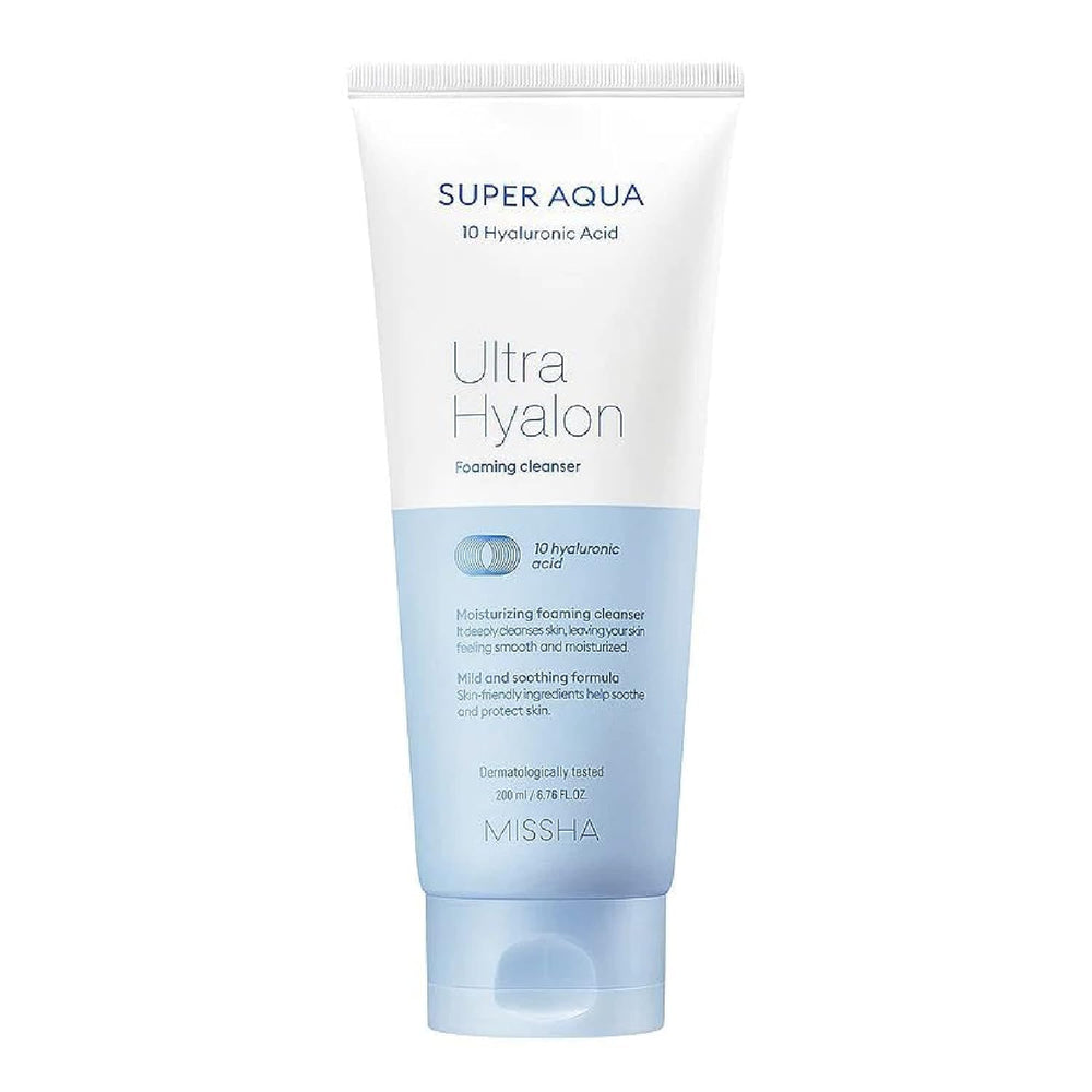 MISSHA Super Aqua espuma limpiadora hialuronica para piel limpia e hidratada