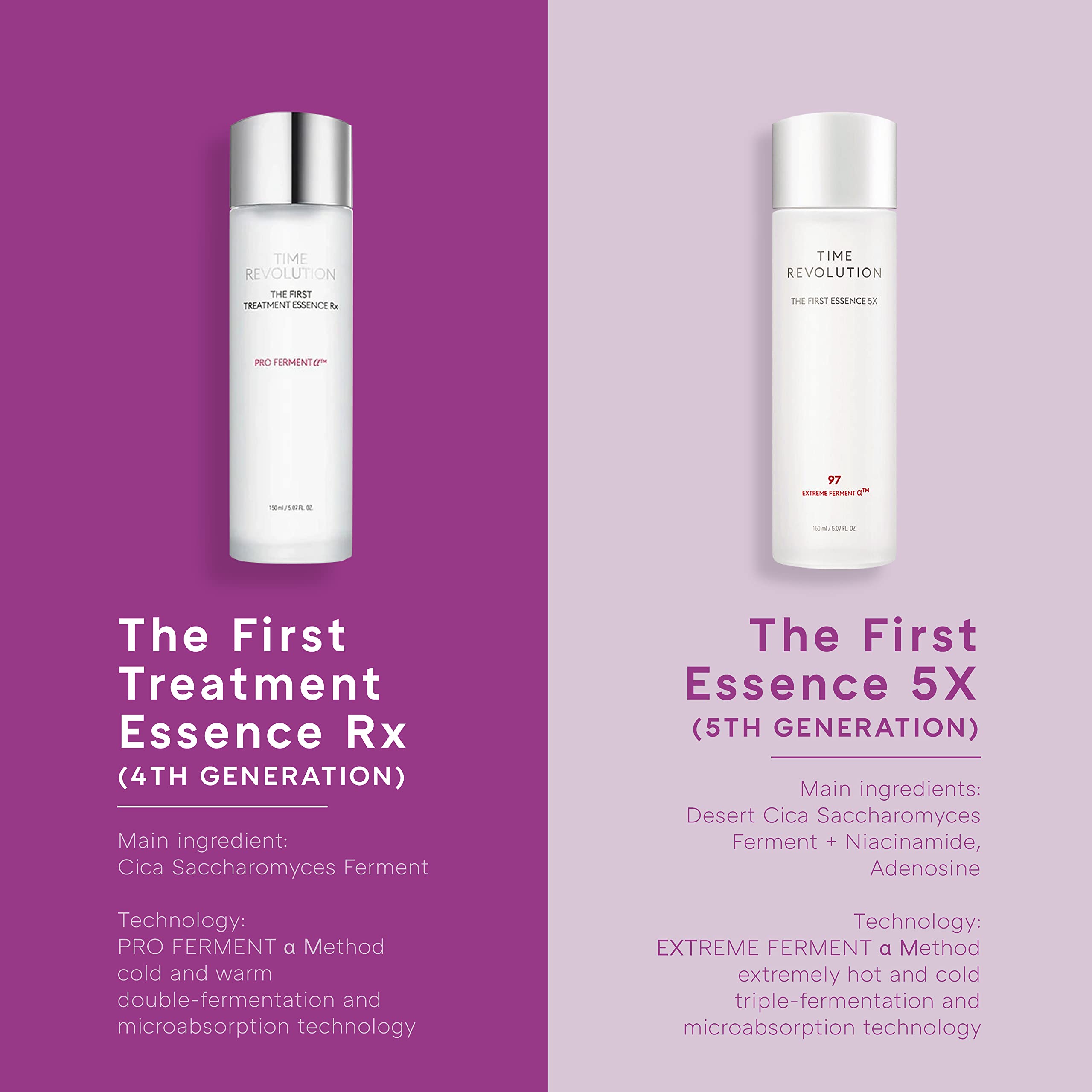 MISSHA Time Revolution First Essence RX ingredients-spiral showcasing enzyme-driven hydration