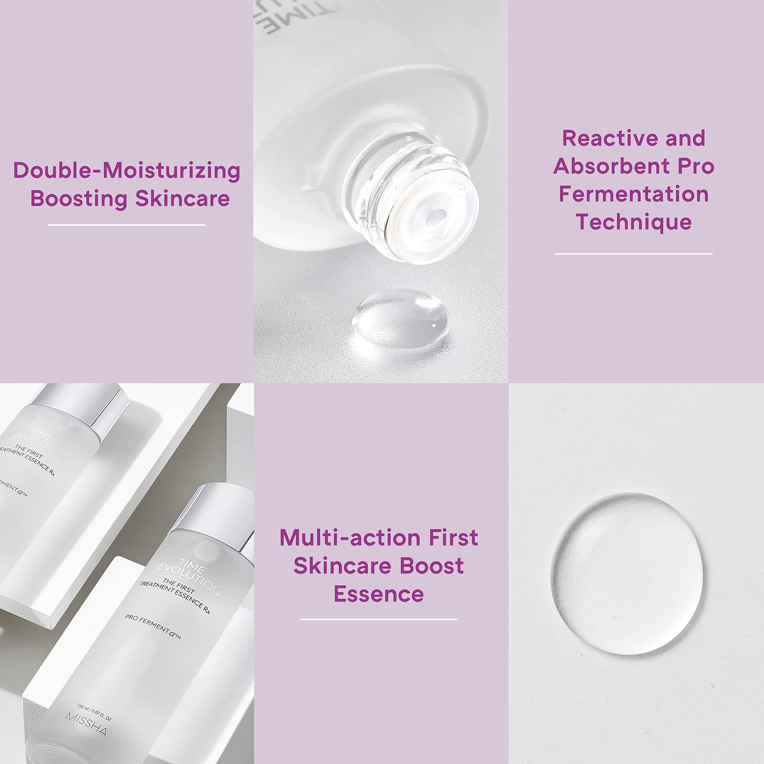 MISSHA Time Revolution First Essence RX label zoom shows fermentation science details