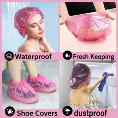 Gorro de ducha desechable MISSJOJIAY con ajuste elastico para cualquier talla.