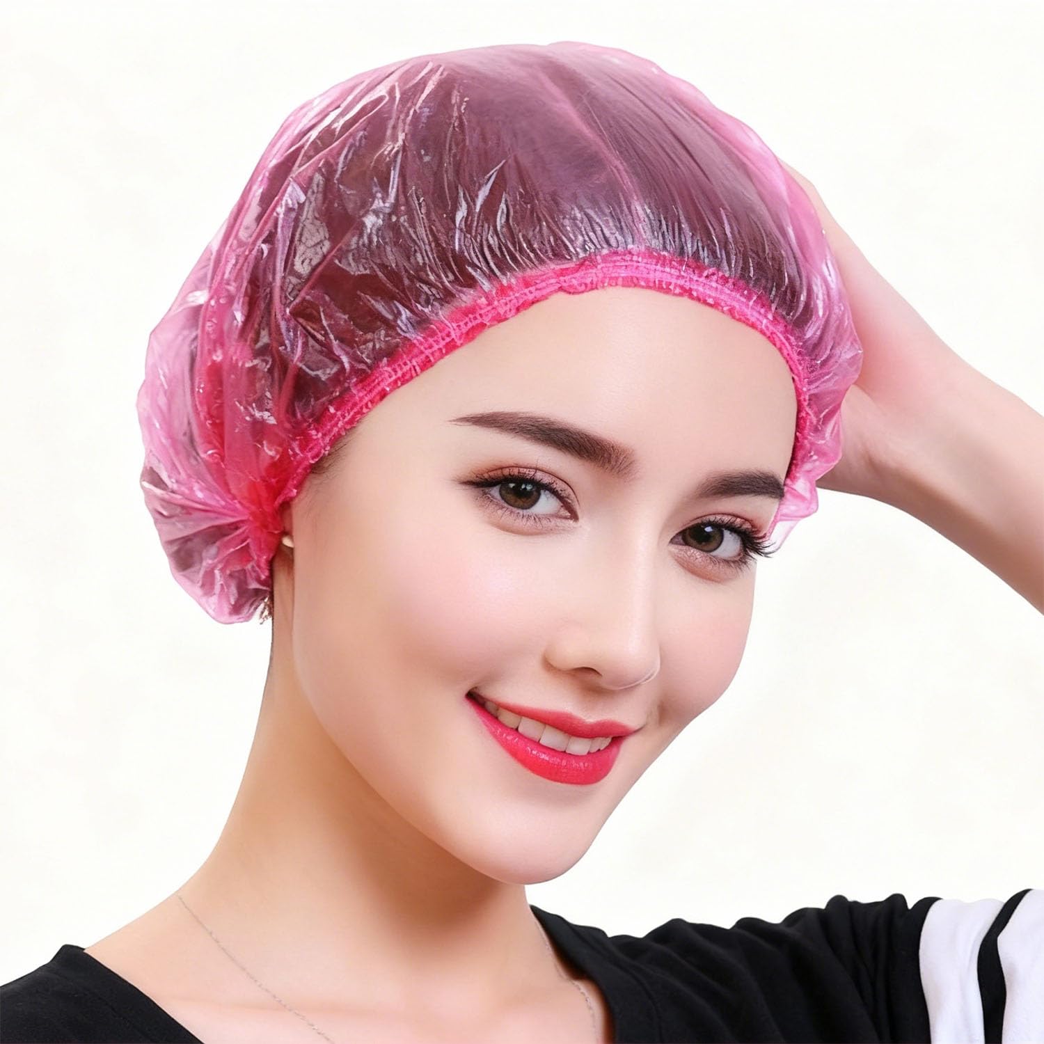 Gorro de ducha desechable MISSJOJIAY en empaque práctico para viaje.
