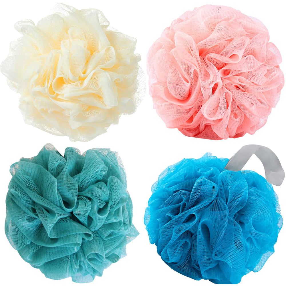MISSJOJIAY esponja luffa para ducha amarilla, exfolia suave y genera espuma abundante