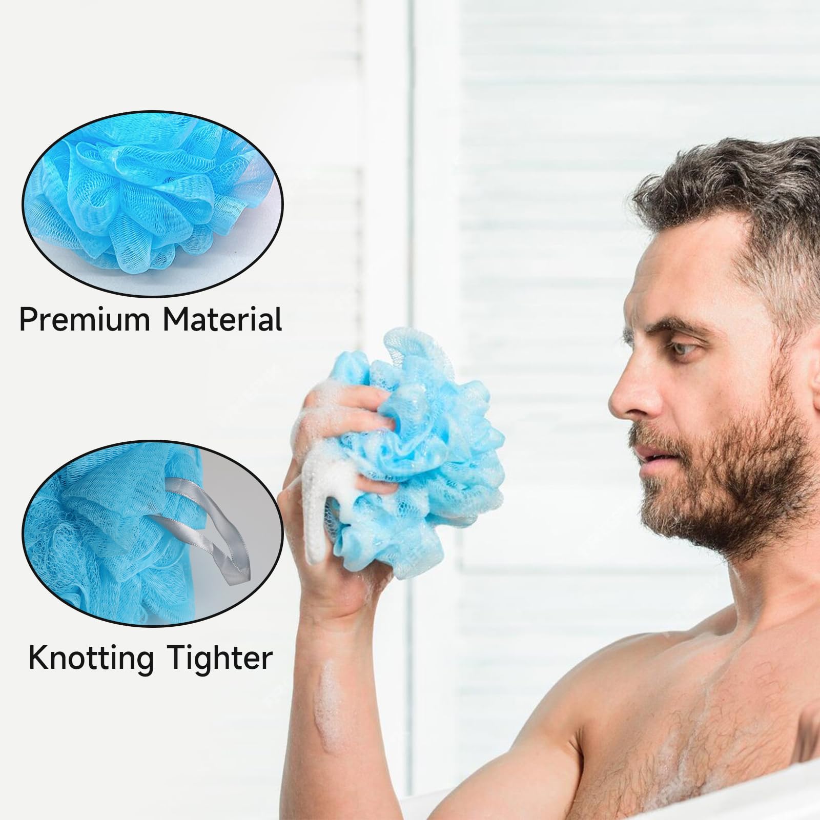 MISSJOJIAY esponja luffa para ducha verde, exfolia sin irritar y deja piel suave