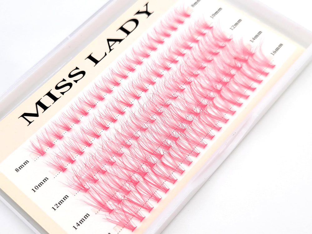 MISSLADY colored faux mink lash clusters packaging for DIY kits
