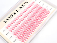 MISSLADY colored faux mink lash clusters packaging for DIY kits