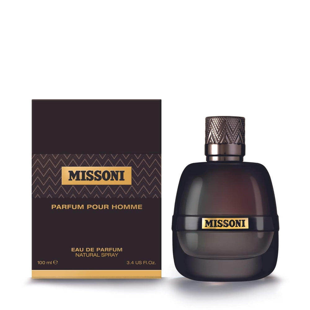 Missoni Pour Homme edp bottle cap close-up highlights refined packaging.