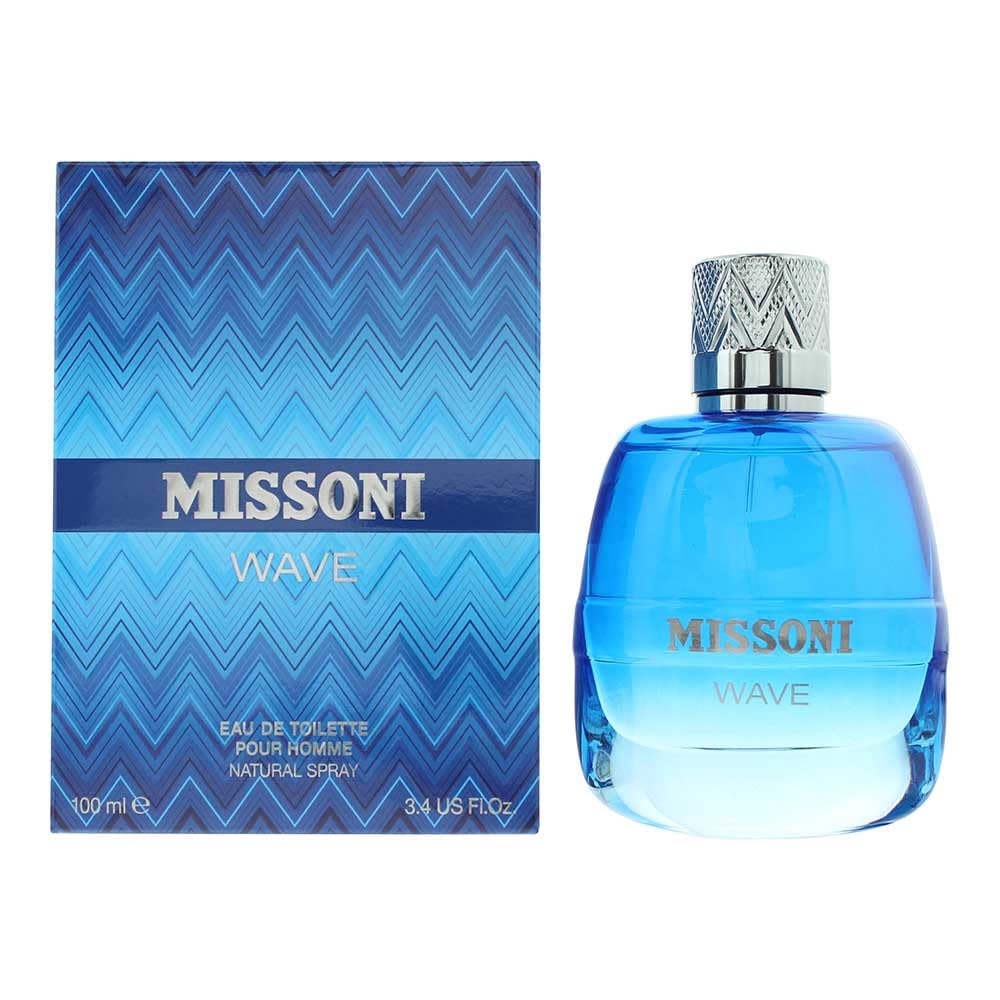 Missoni Wave Men EDT spray bottle for daily wear with a versatile, fresh scent.