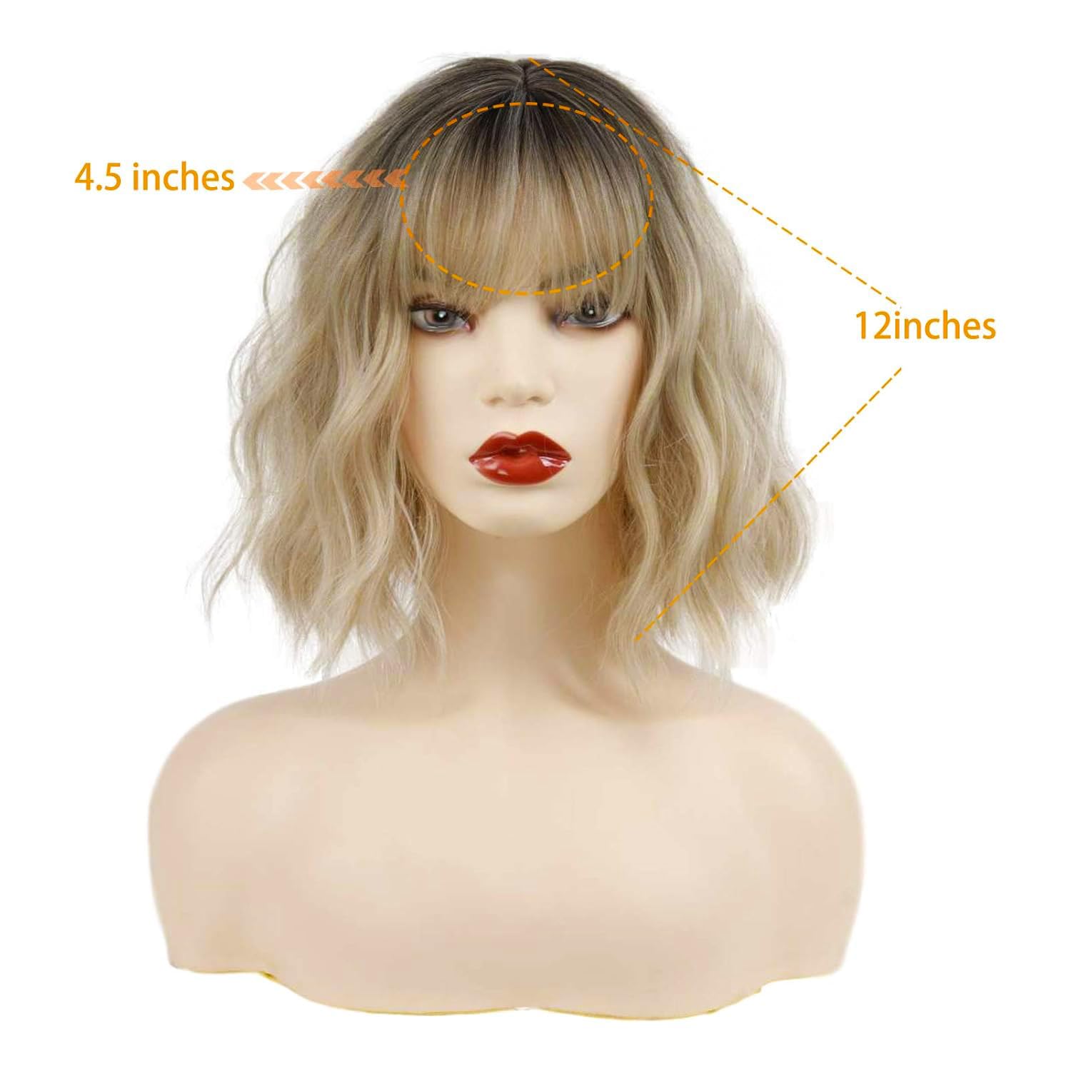 MISSQUEEN ombre blonde wavy bob for day to night versatility
