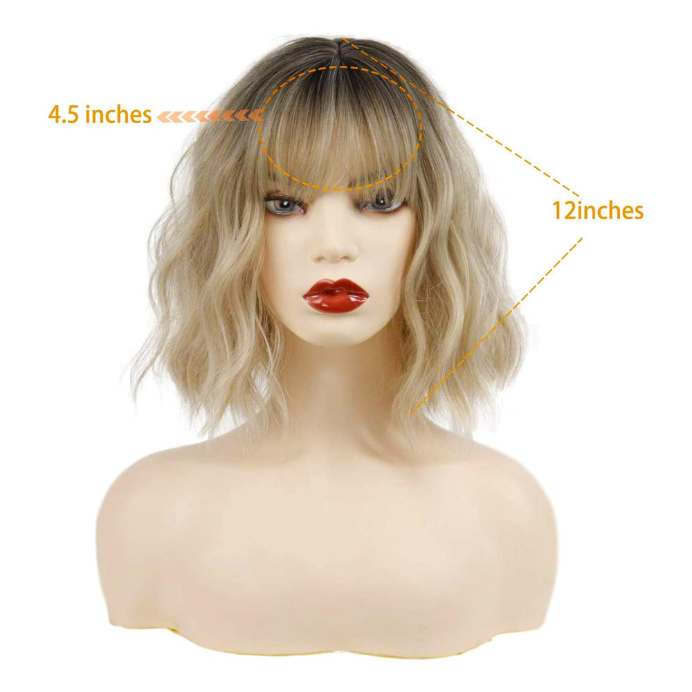 MISSQUEEN ombre blonde wavy bob for day to night versatility