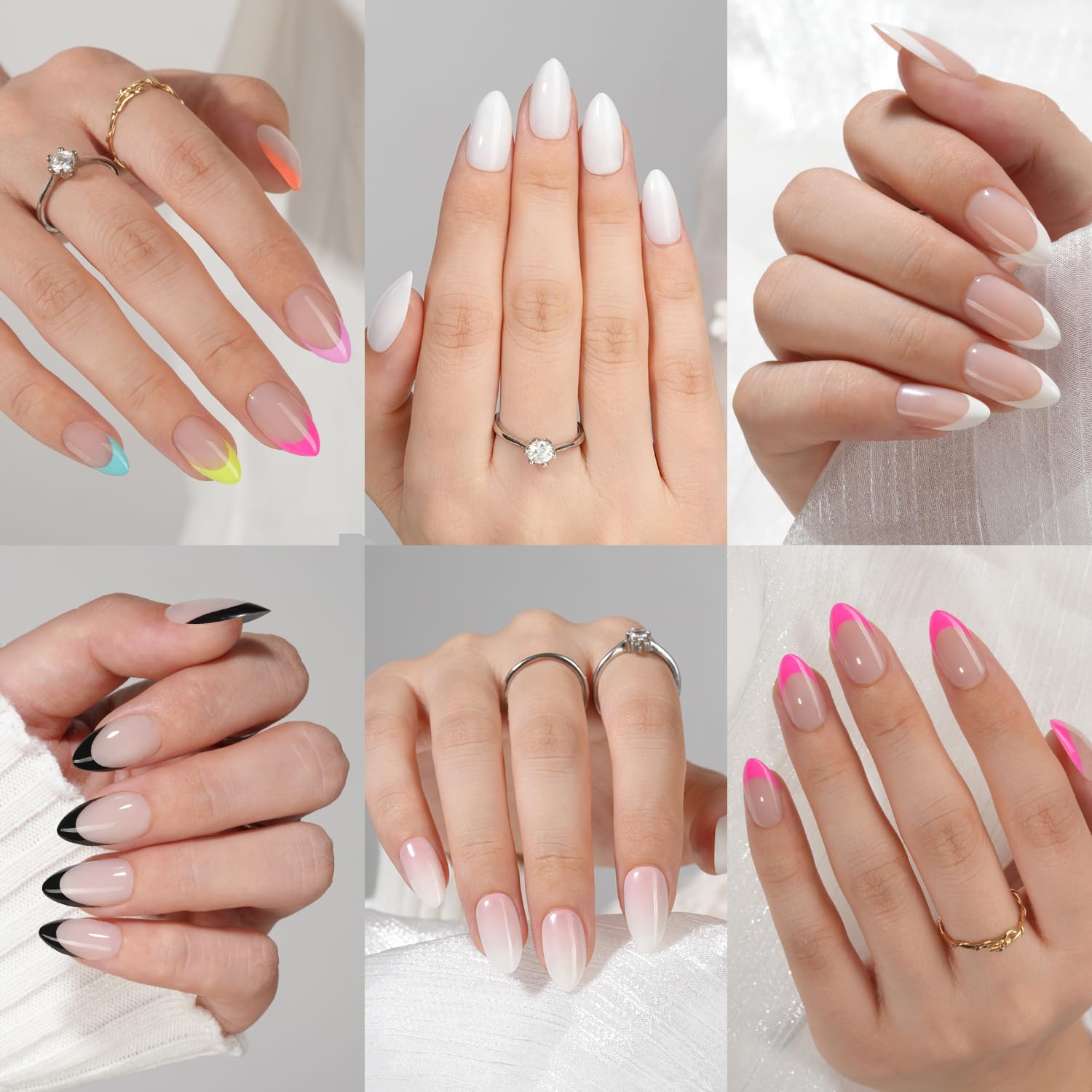 Misssix almond press-on nails set for versatile looks
