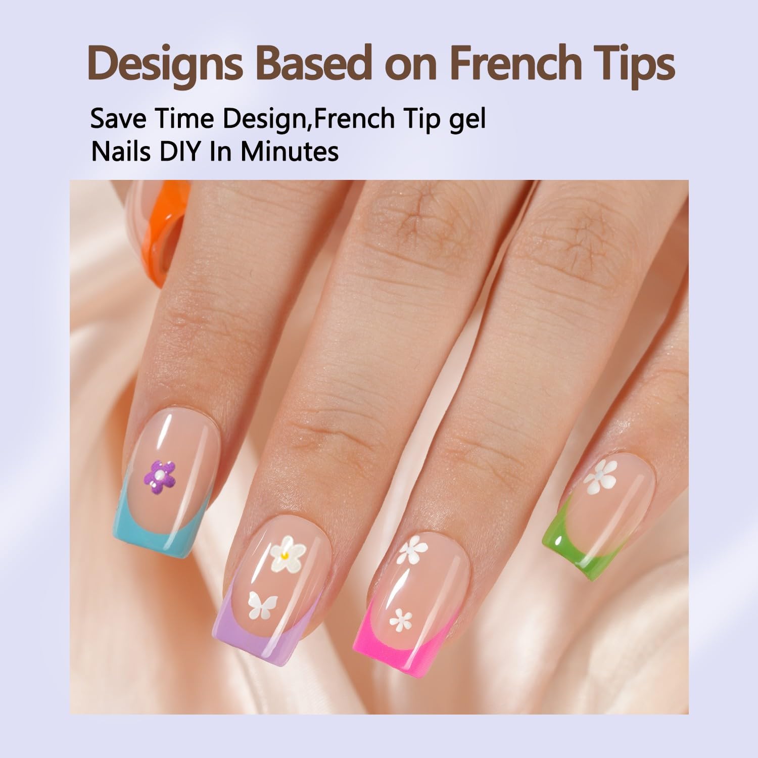 Misssix set de uñas francesas para manualidades, 160 piezas.