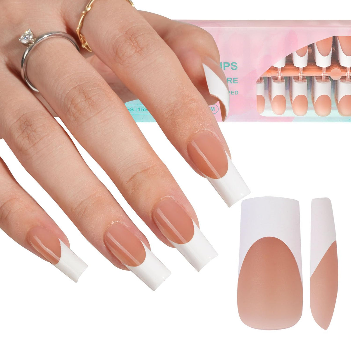 Misssix tips frances gel autoadhesivas, 240 piezas, adherencia mejorada.