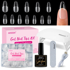Misssix medium almond gel nail tips kit offers precise full‑cover tips for quick at‑home manicures
