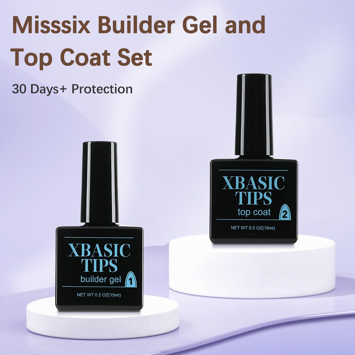 Misssix XBASICTIPS capa superior brilla, acabado liso y color sellado para Frances.