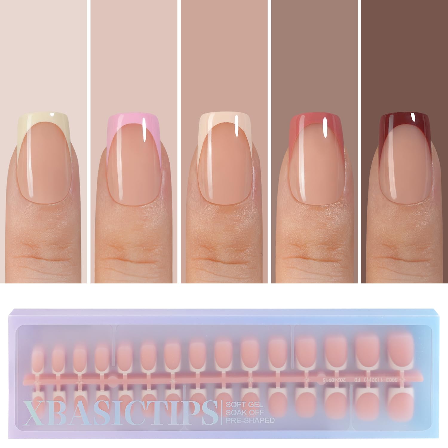 Misssix XBASICTIPS French nail tips for easy at-home manicures.