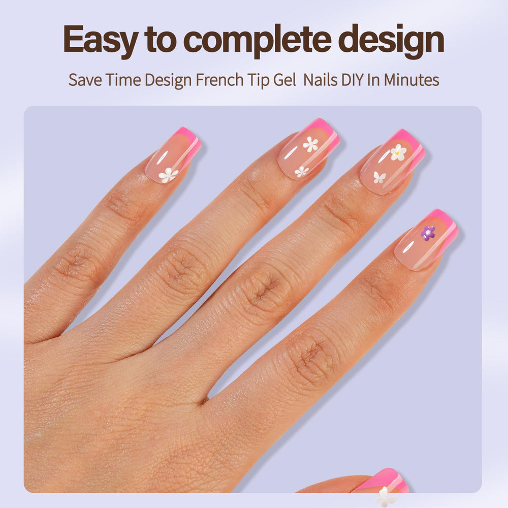 Misssix XBASICTIPS pink press-on nails for quick, mess-free manicures