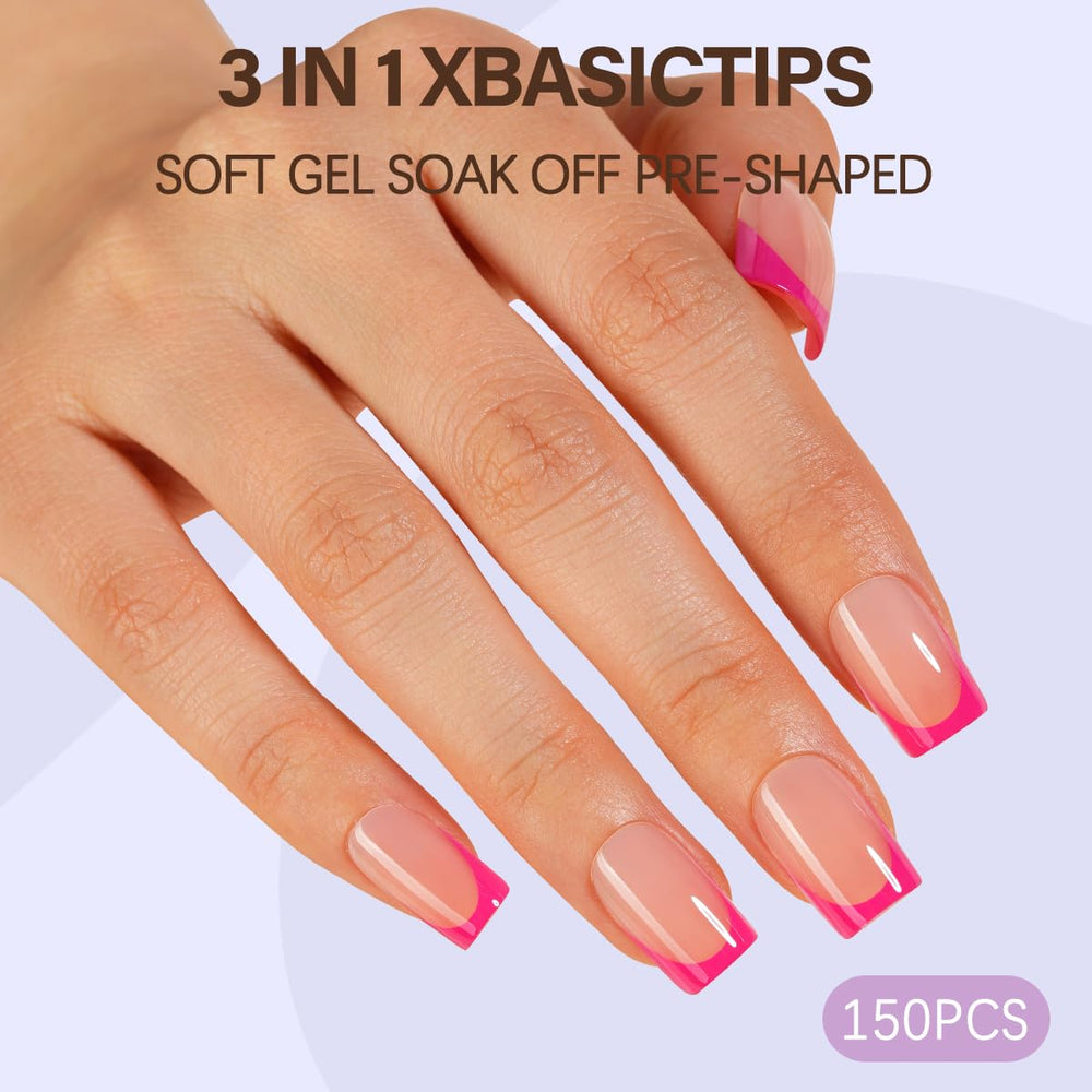 Misssix XBASICTIPS short square tips offering comfortable wear and simple shaping
