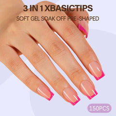 Misssix XBASICTIPS short square tips offering comfortable wear and simple shaping