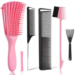 Missuhui EZ Detangler Brush demonstrates gentle detangling for thick curls