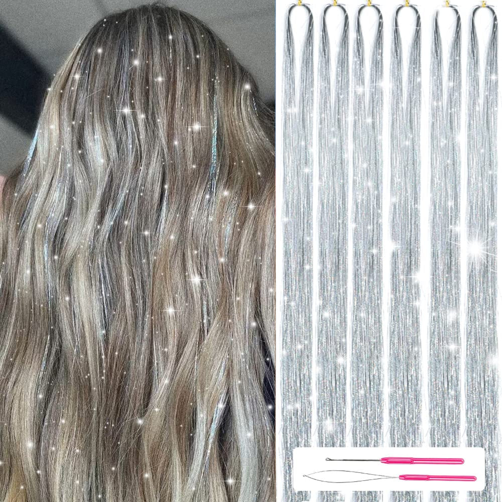 MISSUHUI hair tinsel kit with 1200 strands for sparkling style accents