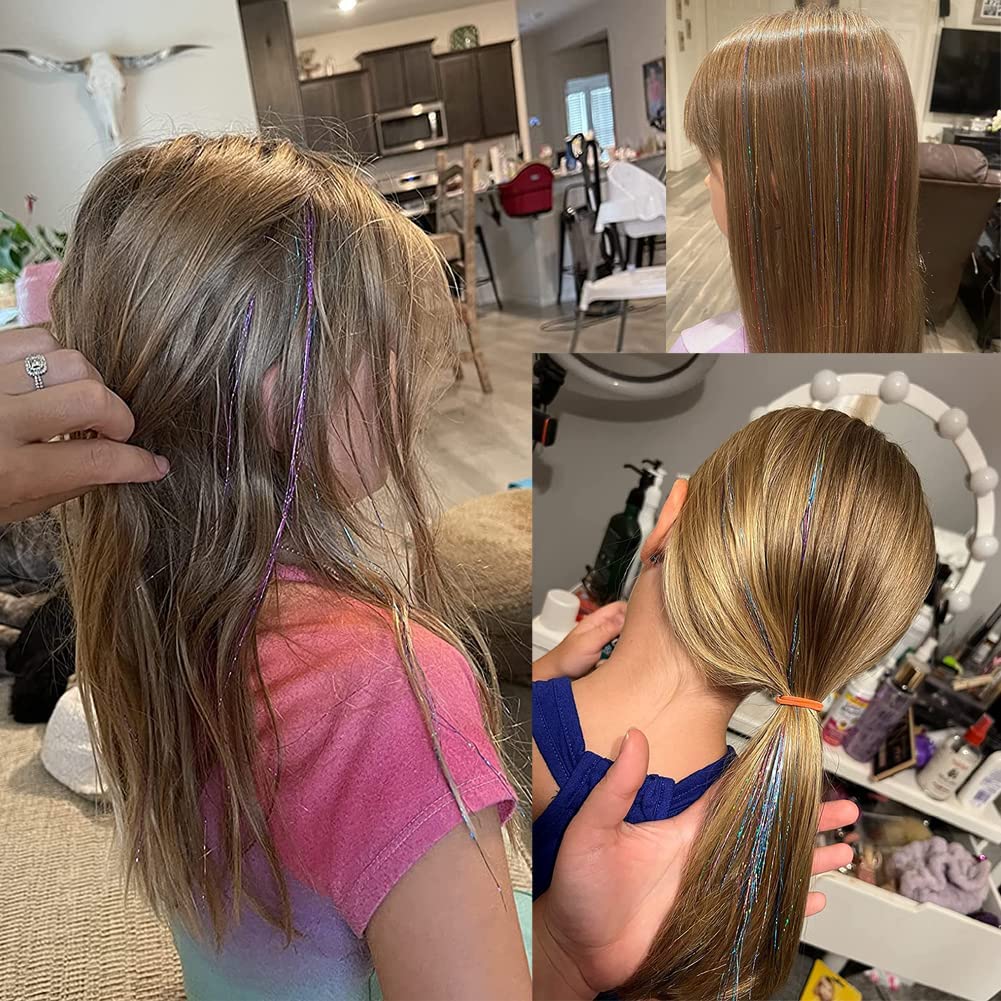 MISSUHUI hair tinsel party look adds sparkle to any outfit