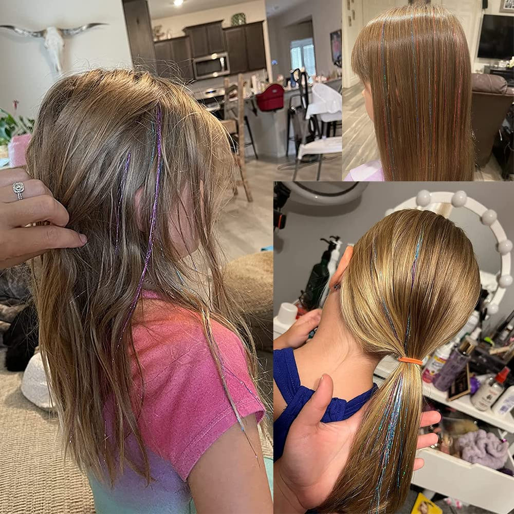 MISSUHUI hair tinsel party look adds sparkle to any outfit
